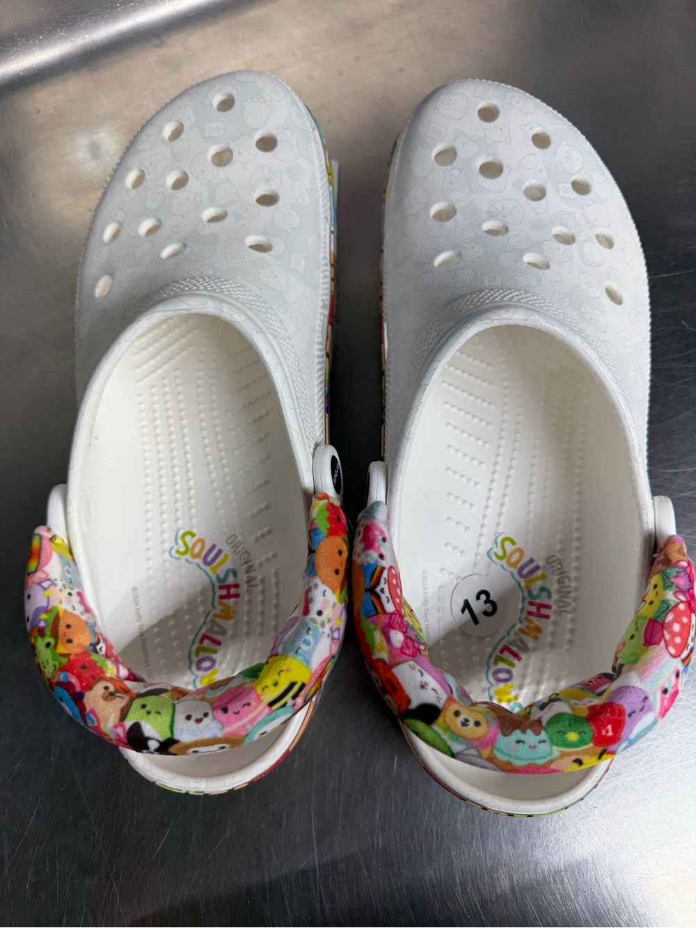 CROCS SQUISHMALLOWS with Colorful Character Strap Mens size 13